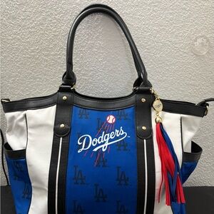 The Bradford Exchange LA Dodgers Blue and White Tote w/ Crossbody Strap